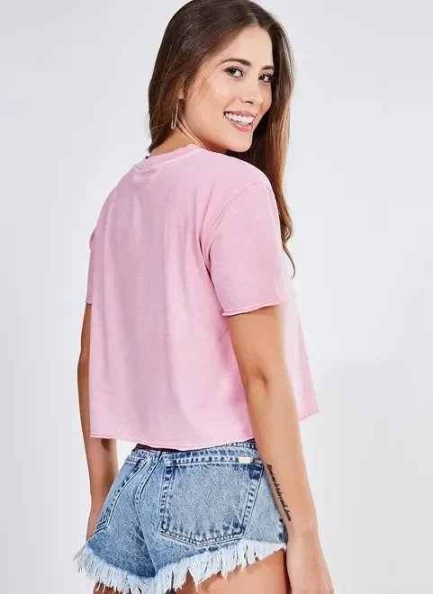 camiseta cropped rosa amplinha camiseta cropped rosa amplinha