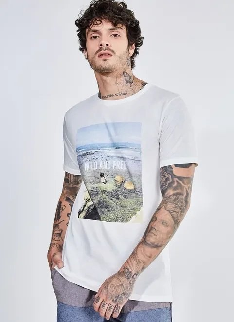 camiseta estampa fotográfica wild and free camiseta estampa fotográfica wild and free