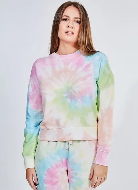 blusão em moletom tie dye candy color blusão em moletom tie dye candy color