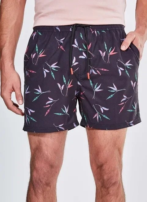 bermuda de banho estampa folhas coloridas bermuda de banho estampa folhas coloridas