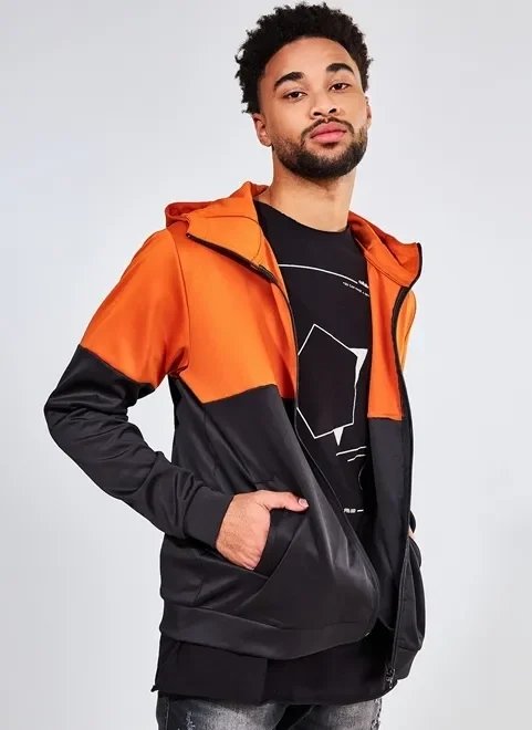 jaqueta em moletom bicolor jaqueta em moletom bicolor