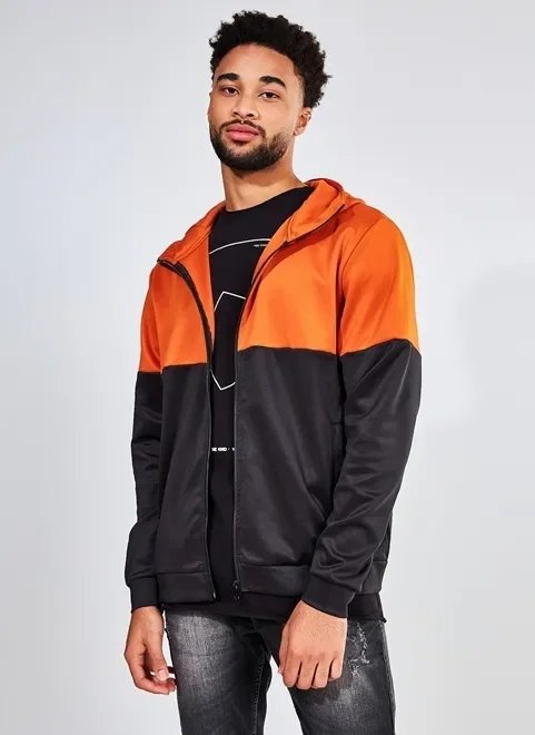 jaqueta em moletom bicolor jaqueta em moletom bicolor