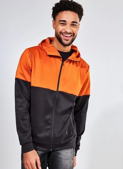 jaqueta em moletom bicolor jaqueta em moletom bicolor