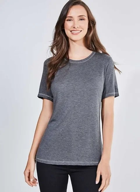 blusa cinza mescla com costura metalizada blusa cinza mescla com costura metalizada