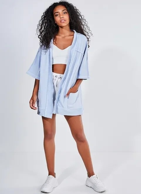 kimono em moletom kimono em moletom