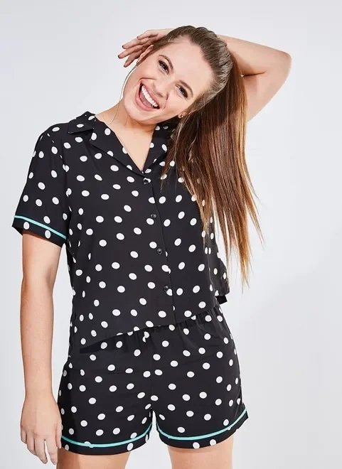 pijama curtinho poá pijama curtinho poá