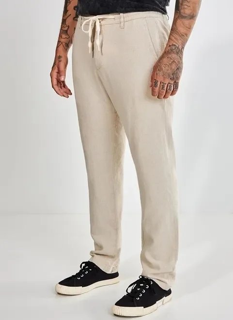calça com linho e cordão calça com linho e cordão