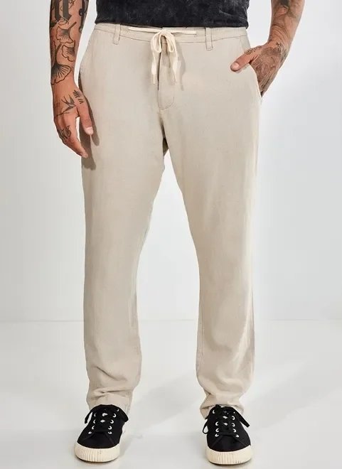 calça com linho e cordão calça com linho e cordão