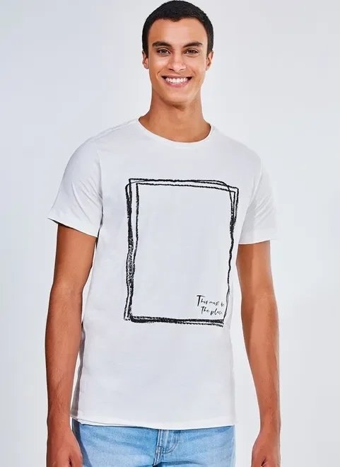camiseta estampada quadrado rabisco camiseta estampada quadrado rabisco