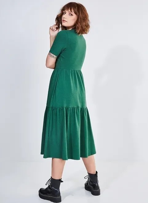 vestido midi em malha com babados marias vestido midi em malha com babados marias