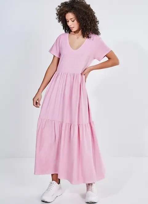 vestido amplinho midi com babados marias vestido amplinho midi com babados marias