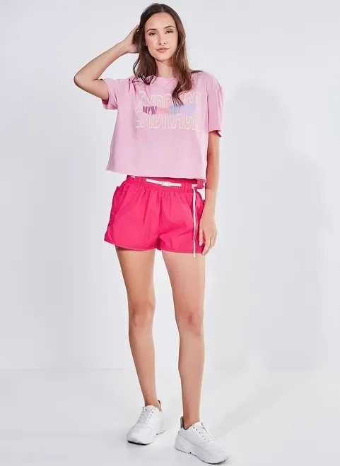 short runner rosa com cintinho short runner rosa com cintinho