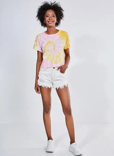 camiseta cropped tie dye peace camiseta cropped tie dye peace