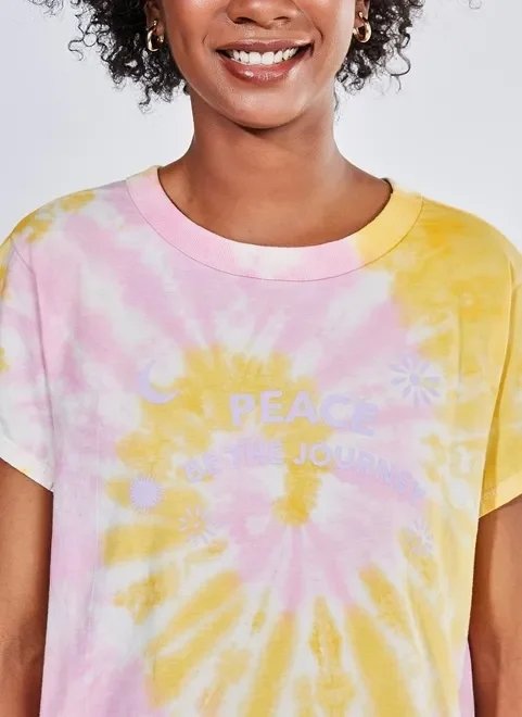 camiseta cropped tie dye peace camiseta cropped tie dye peace