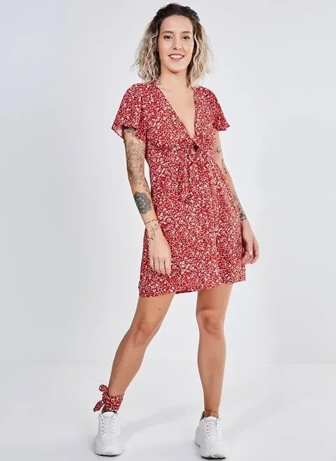 vestido vermelho estampa floral vestido vermelho estampa floral