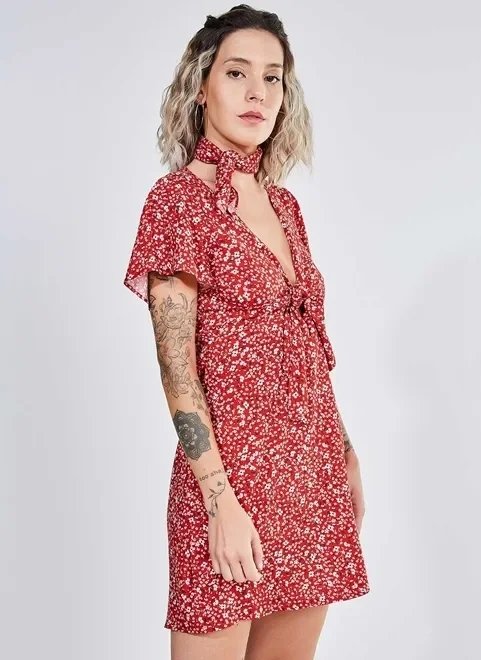 vestido vermelho estampa floral vestido vermelho estampa floral