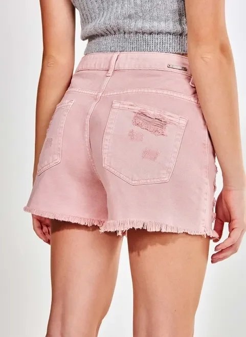 short hot pants em sarja rose short hot pants em sarja rose