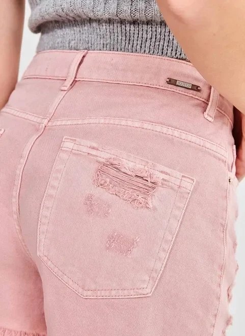 short hot pants em sarja rose short hot pants em sarja rose