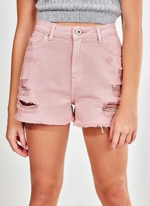 short hot pants em sarja rose short hot pants em sarja rose