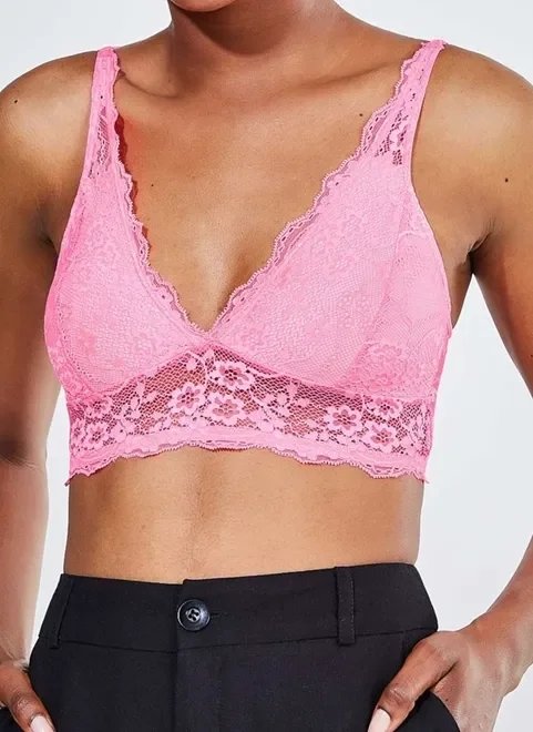 top em renda rosa neon top em renda rosa neon
