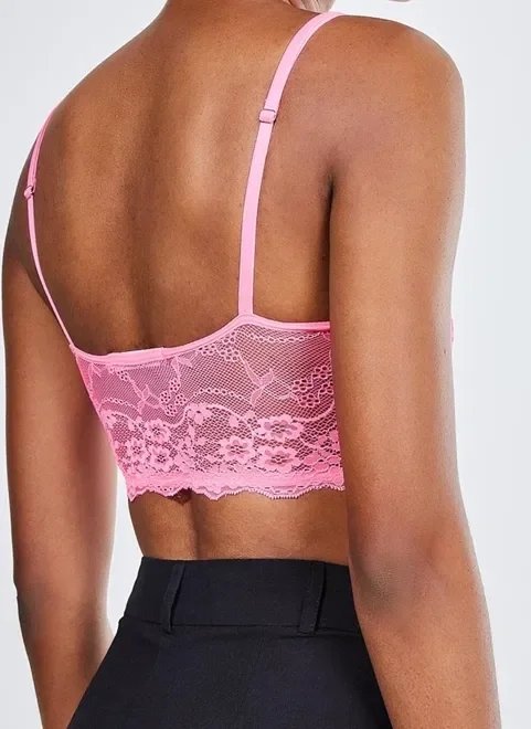 top em renda rosa neon top em renda rosa neon