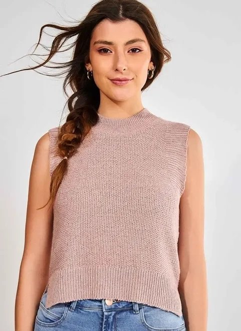 regata básica com golinha em tricô regata básica com golinha em tricô