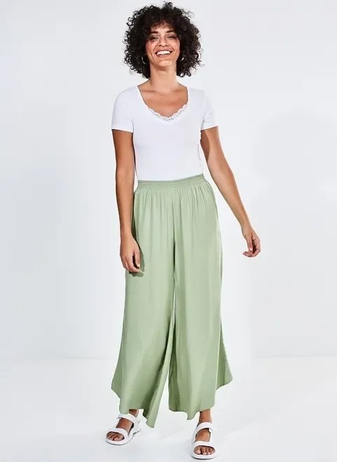 calça pantalona verde seco calça pantalona verde seco