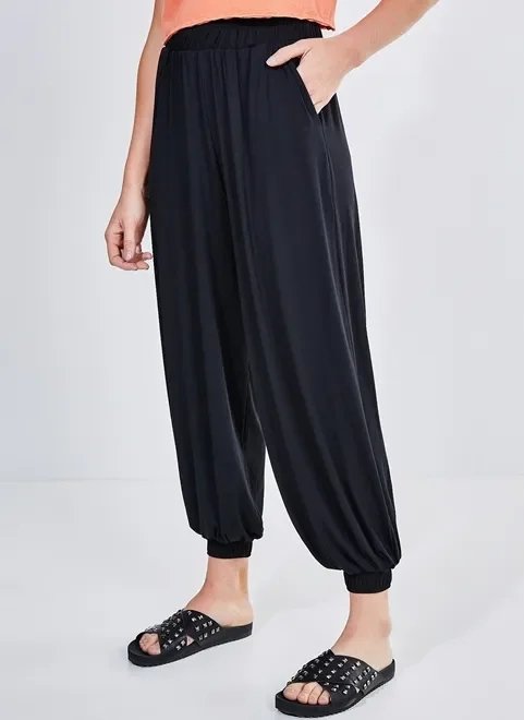 calça aladim preta em malha calça aladim preta em malha