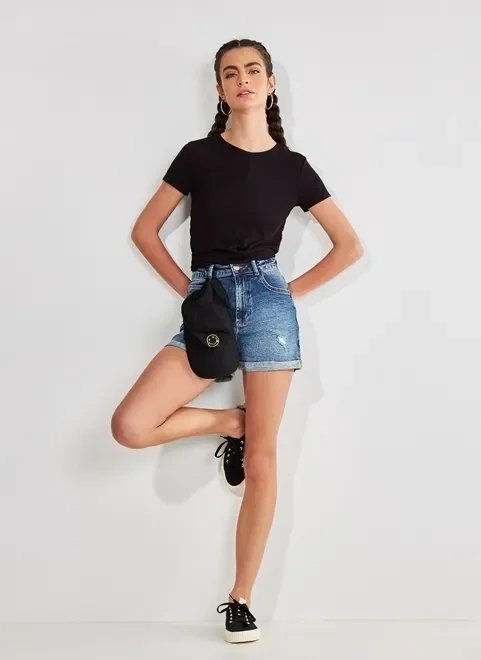 short jeans hot pants cintura alta short jeans hot pants cintura alta