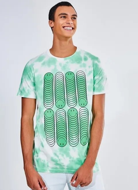 camiseta tie dye smiley verde camiseta tie dye smiley verde