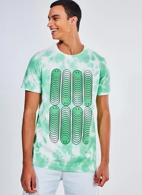 camiseta tie dye smiley verde camiseta tie dye smiley verde