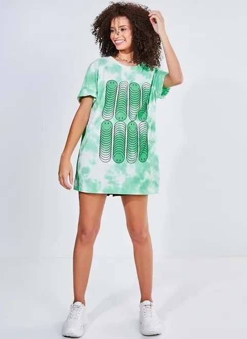 camiseta tie dye smiley verde camiseta tie dye smiley verde