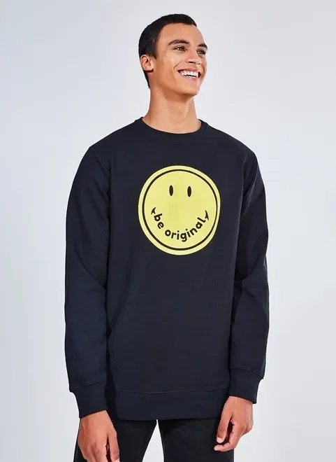 moletom smiley preto be original moletom smiley preto be original