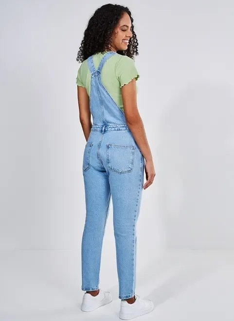 macacão jeans claro macacão jeans claro