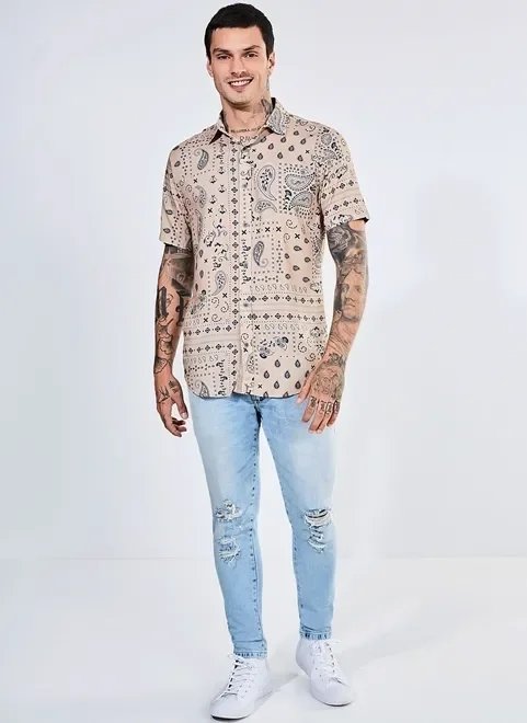 camisa estampa bandana camisa estampa bandana