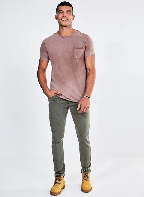 camiseta alongada marmorizada com bolsinho camiseta alongada marmorizada com bolsinho