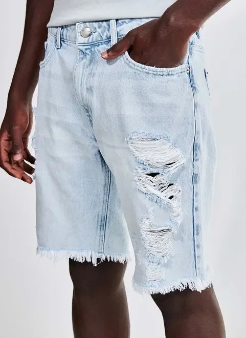 bermuda jeans com rasgos bermuda jeans com rasgos