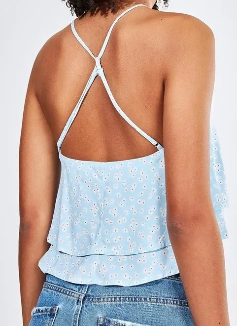 blusa com babados e tiras cruzadas blusa com babados e tiras cruzadas