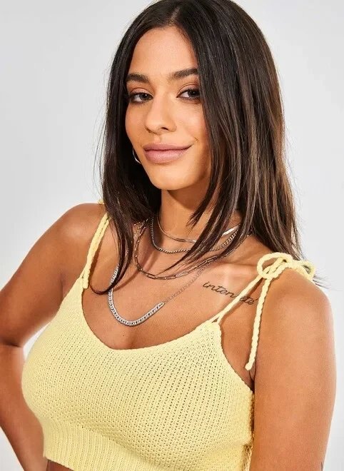 top de tricô com alças trançadas top de tricô com alças trançadas