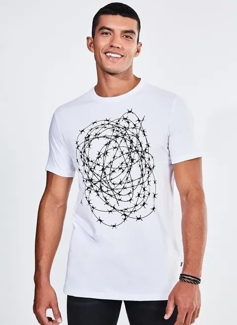 camiseta alongada arame farpado camiseta alongada arame farpado