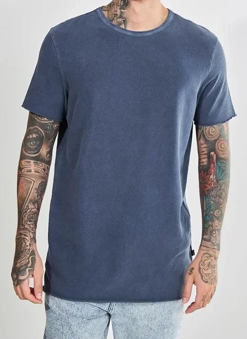 camiseta alongada de manga curta camiseta alongada de manga curta