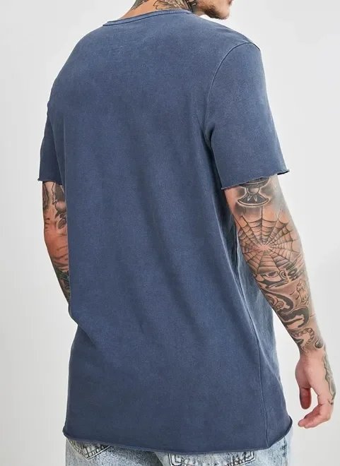 camiseta alongada de manga curta camiseta alongada de manga curta