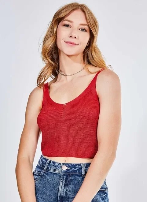 top cropped de tricô top cropped de tricô