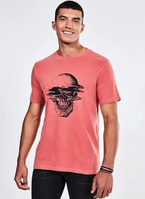 camiseta estonada caveira derretida camiseta estonada caveira derretida