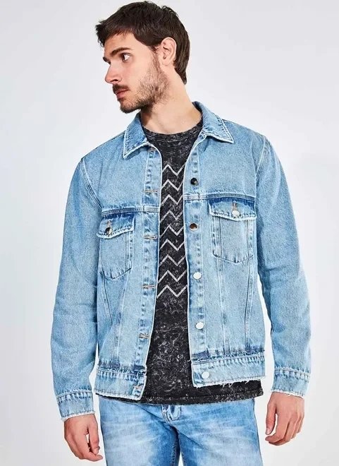 jaqueta em jeans claro oversized jaqueta em jeans claro oversized