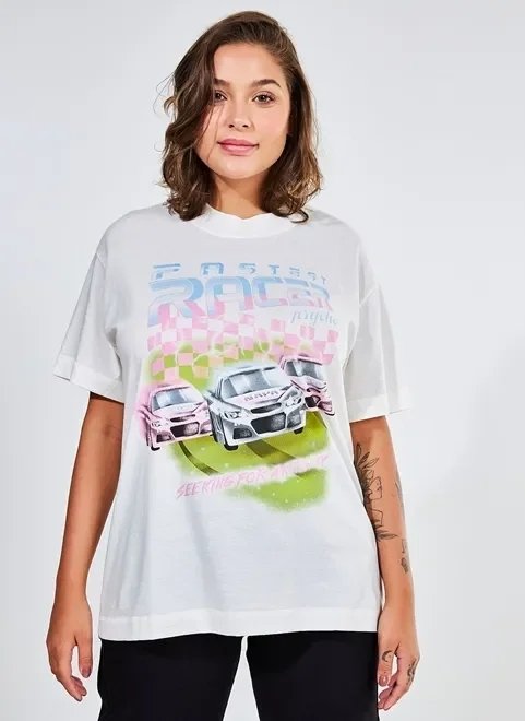 camiseta oversized estampa racer camiseta oversized estampa racer