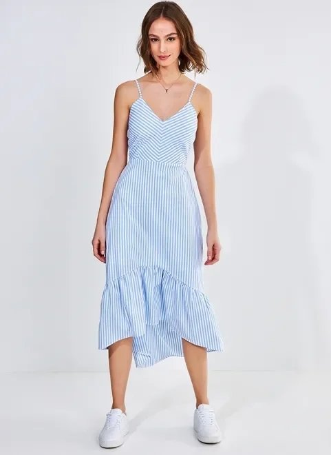 vestido mullet listrado azul vestido mullet listrado azul