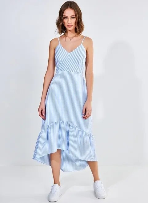 vestido mullet listrado azul vestido mullet listrado azul