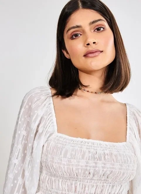 blusa cropped manga bufante brilho blusa cropped manga bufante brilho