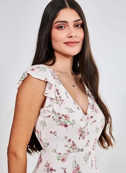 vestido floral estampa botânica vestido floral estampa botânica
